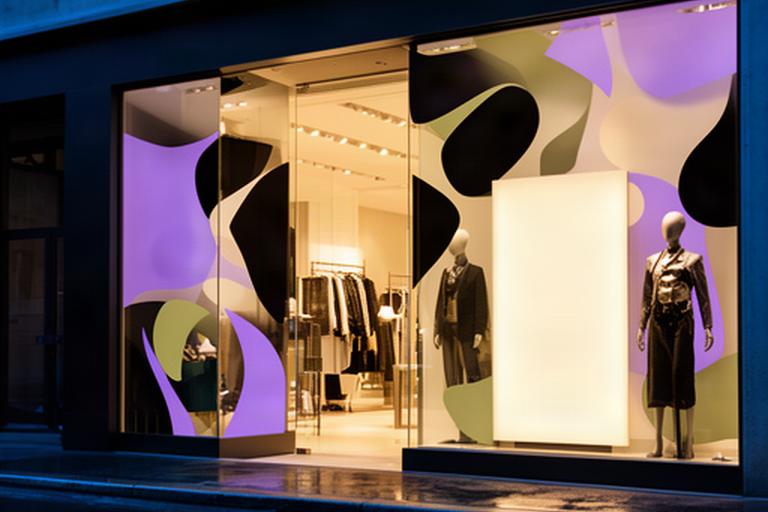 Vetrina moderna con adesivi Black Friday rimovibili e pannello retroilluminato